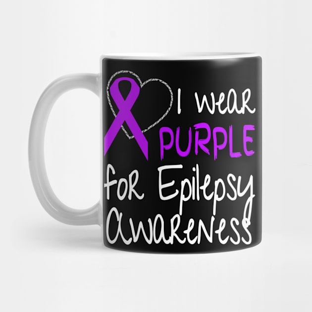 I Wear Purple For Epilepsy Awareness Ribbon design by nikkidawn74